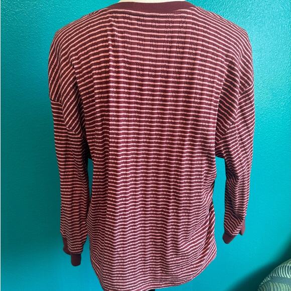 Anthropologie Hannah Pink & Red Stripe V Neck Blouse Women's Small - Picture 5 of 8